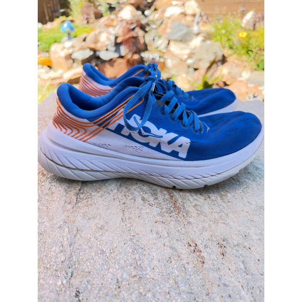Hoka One One Carbon X Mens‎ Running Shoes Blue White Orange 1102886 IBWT Size 7